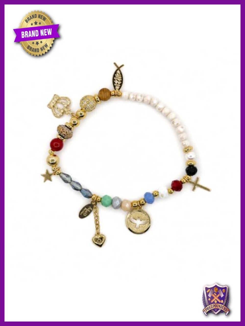Handmade Stretch Charm Bracelet Christian Faith Journey of Jesus Story Wood